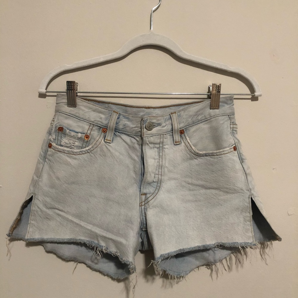 Levi Light Blue 501 Denim Women Shorts
